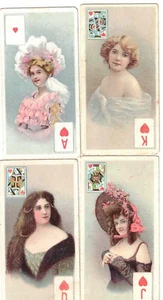 COMPLETE SET ( 52 cards) of BEAUTIES W/ PC inserts & Tobacco Leaf Backs 1908 - Picture 1 of 14