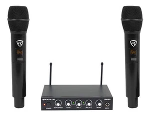 Mezclador de micrófono inalámbrico doble Rockville RKI60 karaoke para sistema de cine en casa - Imagen 1 de 7