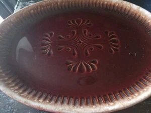 McCoy Rustic Brown Drip Glaze Oval Serving Platter 7062 13 1/4” Ribbed USA - Picture 1 of 4
