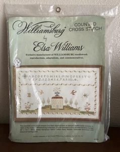 Williamsburg Elsa Williams Counted Cross Stitch Kit Quaker-style Sampler HTF - Picture 1 of 2