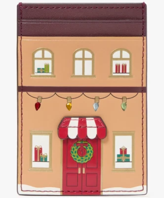 Cartera Kate Spade Gingerbread House pequeña delgada de cuero para tarjetas KJ072 NUEVA CON ETIQUETAS $129 Foto 1 de 4