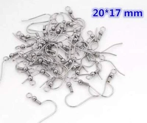 Stainless Steel Earring Hooks 100 Pack - Earrings Making - Jewelry Findings - Picture 1 of 1