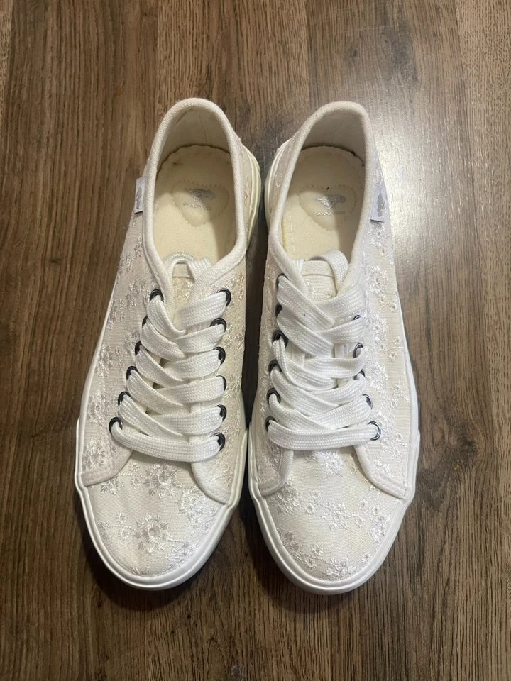 Rocket Dog Shoes, Women's Size 8, White, Floral, Tennis Shoes, Lace Up - Imagem 1 de 4