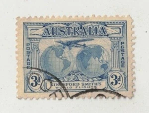 1931 Australia 3D azul Kingsford Smith's World Flights estampillas SG 122 FU - Imagen 1 de 1