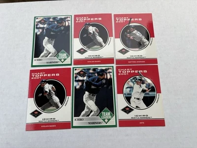Lote de 6 cartas 2001 Fleer Platinum Chart Toppers Ichiro Suzuki. Seattle Mariners - Imagem 1 de 2
