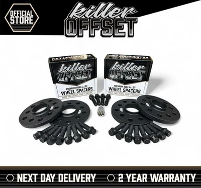 Separadores de rueda Killer negros 12 mm 15 mm BMW 5x112 66,6 G20 G22 G80 G81 G82 G30 G12 - Imagen 1 de 4