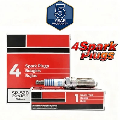 4Pcs SP-520 Platinum Spark Plugs For Ford SP520 CYFS12F5 Ford 3.7L LINCOLN - Image 1 of 4