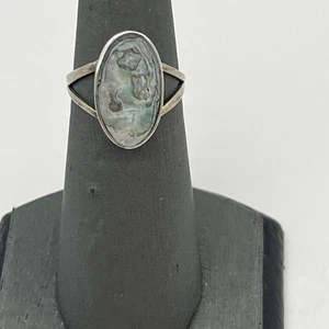 ANILLO PLATA ESTERLINA 925 HECHO EN MÉXICO CONCHA DE ABULÓN OVALADO - 6 - Imagen 1 de 6