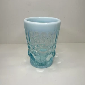 Mosser Glass Eye Winker Aqua Opal 4" Tumbler Opalescent Blue Juice USA - Picture 1 of 4