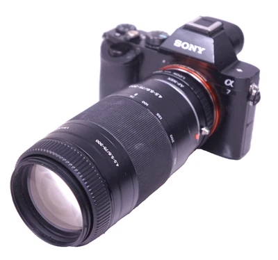 SONY E MOUNT ADAPTED Sony 75-300MM Manual focus Telephoto Zoom LENS + A7 NEX - Image 1 of 4