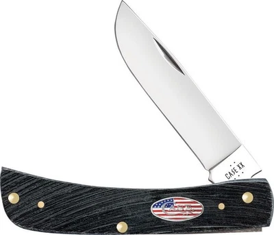 Faca dobrável Case Sod Buster Jr 3,63" listras estrela cinza osso 6137 SS CA53062 - Imagem 1 de 4