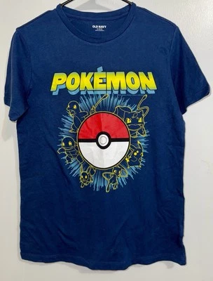 Old Navy Pokémon Poke ball Short Sleeve Blue Tee Shirt Kids Size XL 14-16 - Image 1 of 4