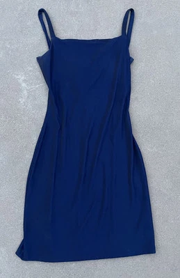 Vintage Y2K Charlotte Russe Back Straps Cocktail Dress Size Small Navy - Image 1 of 4