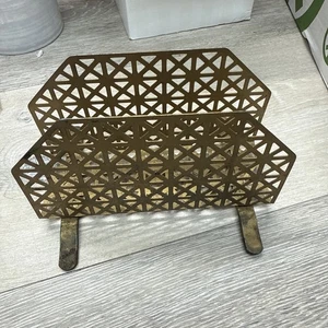 Vintage Mid Century Modern Brass Plated Spiral Letter Mail Note Holder - Picture 1 of 7