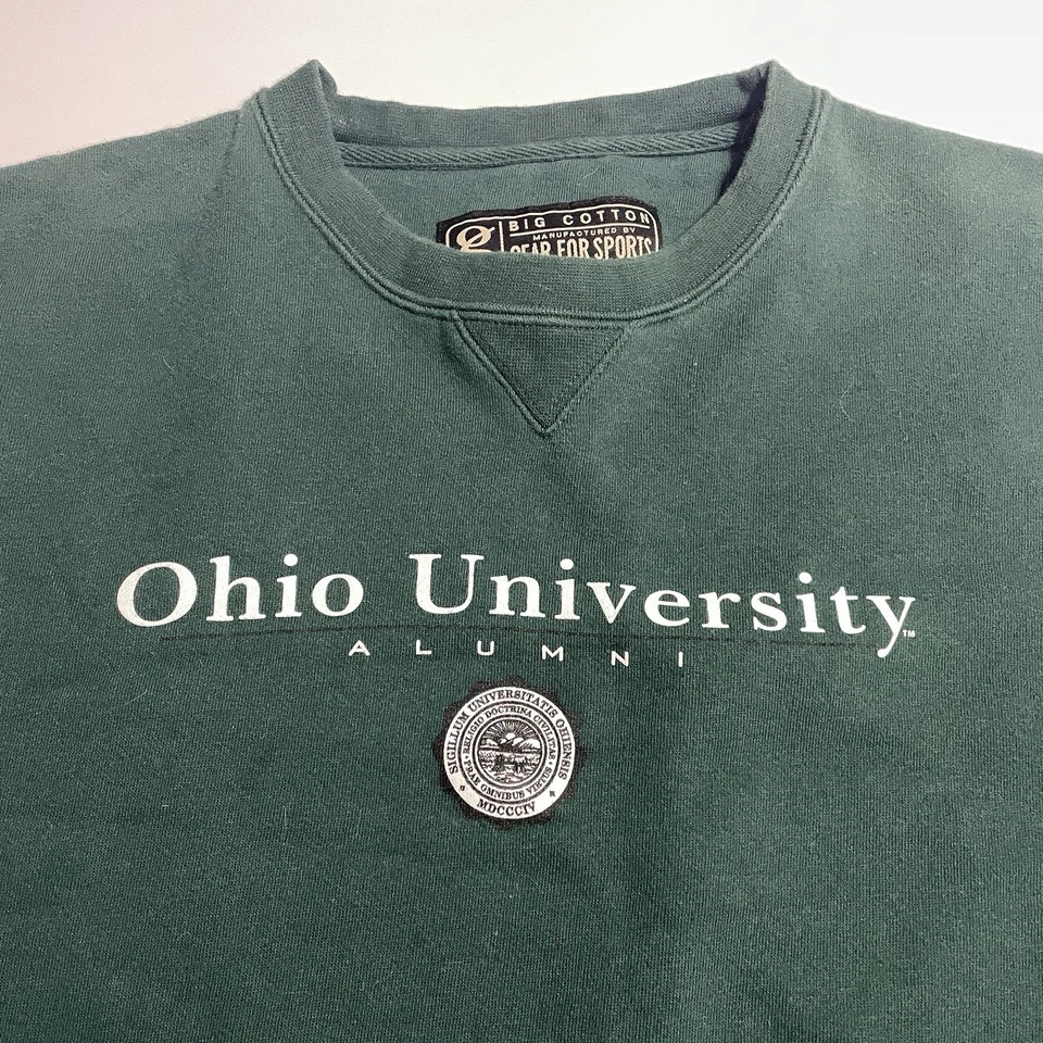 Vtg Ohio University Alumni Bobcats Sweatshirt Gear for Sports Green Sz XL - Image 1 of 4
