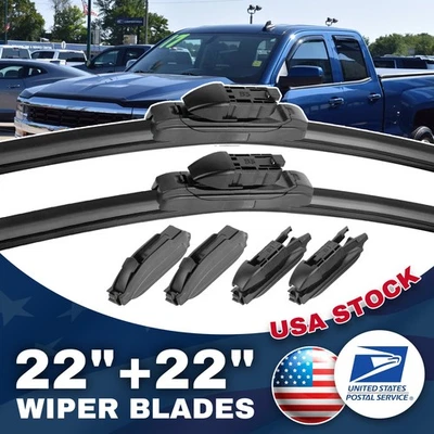 Premium 22"& 22" Windshield Wiper Blades For Chevrolet Suburban 2500 2000-2013 - Imagem 1 de 4