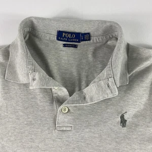 Polo Ralph Lauren Polo Para Hombre Grande Calce Clásico Gris Manga Corta Algodón - Imagen 1 de 8