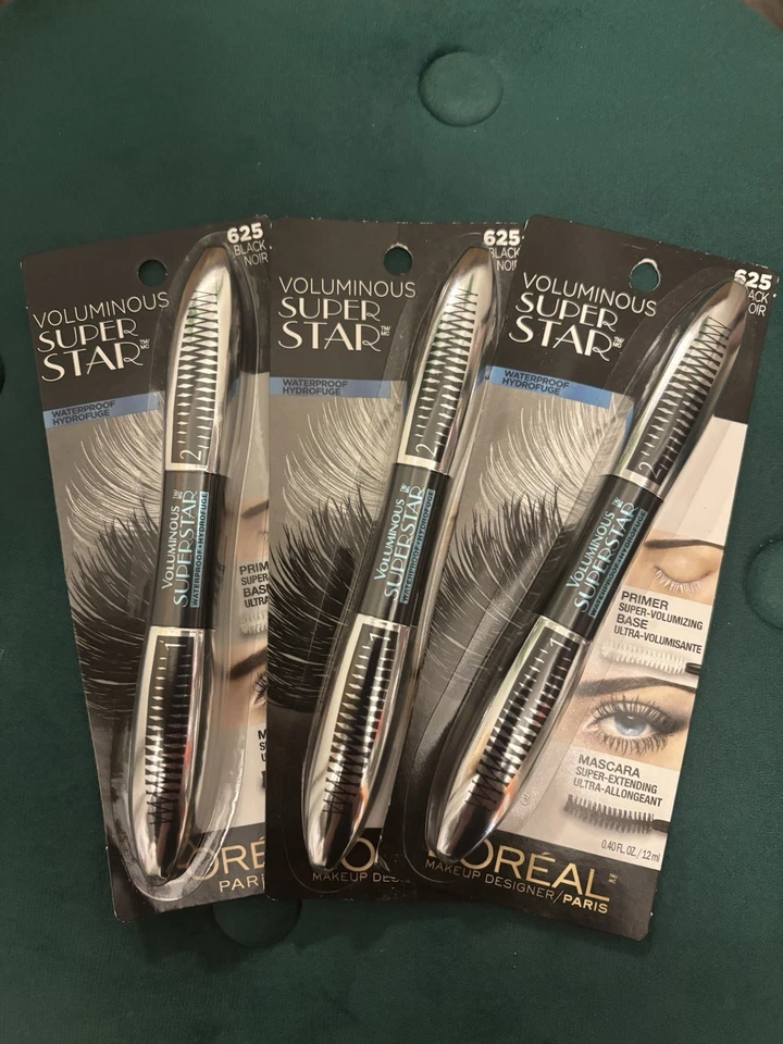 Loreal Voluminous Lash Super Star Mascara, Lot Of 3, 625 Black Noir - Image 1 of 1