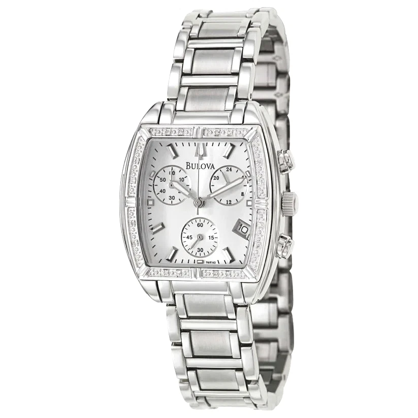 Bulova 96R163 Chronograph Date Diamond Accent Stainless Steel Women's Watch - Image 1 of 1
