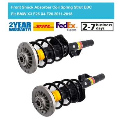 2Pcs Front Air Shock Absorber Struts EDC Fit BMW X3 F25 2011-2017 X4 F26 2015-18 - Image 1 of 4