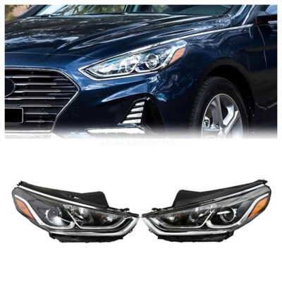 Pair Headlights For 2018 2019 Hyundai Sonata Halogen Headlamps Left Right - Image 1 of 4