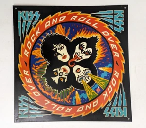 KISS Rock And Roll Over Metal Tacker Wall Sign 1976 Album Cover Square 12" - Picture 1 of 2