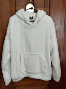 Women Hoodie Athletic Works White Hand Warmer Fleece Pullover Long Sleeve MEDIUM - Picture 1 of 5