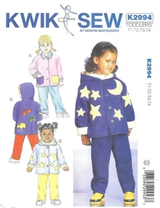 Uncut Kwik Sew Sewing Pattern K2994 Toddlers Jackets and Pants Sizes T1-T2-T3-T4 - Picture 1 of 3