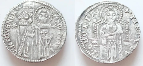 ITALY, Venezia (Venice) Antonio Veniero. 1382-1400. AR Grosso (22mm 1,7g) Christ Cover