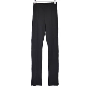 Monki Womens Trousers Bootcut Stretch Black Zip Side Slit Girl Teen Size XXS - Picture 1 of 7