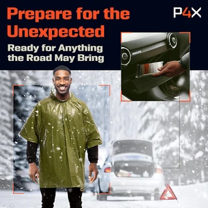 Emergency Rain Poncho with Mylar Blanket Liner - Survival Blankets for Car - ... - Picture 1 of 12