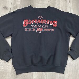 VTG Tampa Bay Buccaneers Sweater Youth XL Black NFL Football Sweatshirt