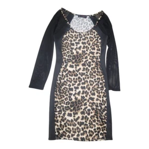 Annabelle USA Women's Black Leopard Print Sheath Dress Size Small - Picture 1 of 7