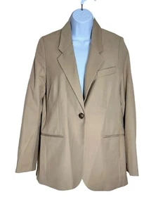 NWT Women's H&M Beige 1 Button Blazer Jacket Size XS Career NEW Professional Tan - Picture 1 of 5