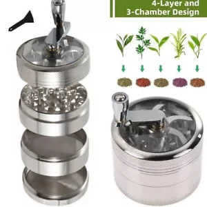 Trituradora de tabaco de hierbas de 4 piezas manivela molinillo de aluminio paquete individual - Imagen 1 de 12