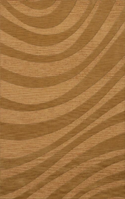 Yellow Transitional Hand Hooked Swirls Stripes Lines Area Rug Abstract DV12 - Image 1 of 2