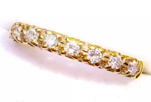 18ct Gold & 0.20ct Diamond Pave Set Half Eternity Seven Stone Ring, Size L - Picture 1 of 13