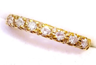 18ct Gold & 0.20ct Diamond Pave Set Half Eternity Seven Stone Ring, Size L - Image 1 of 4