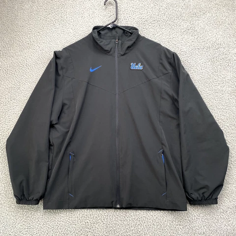 Nike UCLA Bruins Jacket Adult Large Black Blue Full Zip Dri-Fit Active Mens Cover