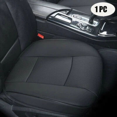 Black PU Leather Car Seat Cover  Front Seat Cushion Mat Protector Accessories — 第 1/4 张图片