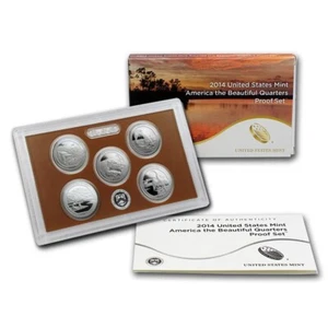 2014 America The Beautiful 5 Parks Quarter Proof Set U.S. Mint OGP COA - Picture 1 of 3