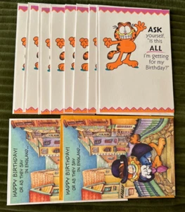 Lot of TEN ‘Garfield the cat’ BIRTHDAY CARDS w/envelopes HALLMARK Vintage 1978 - Picture 1 of 9