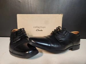 NUEVO Clarks Tilden Hombres Negro Con Cordones Puntera Oxford Zapatos de Vestir 11 - Imagen 1 de 5