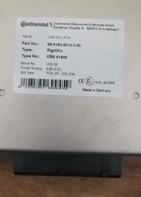 VDO Continental RightViu CAN ECU RTA 28.0160-2010.3.00 Foto 1 de 4