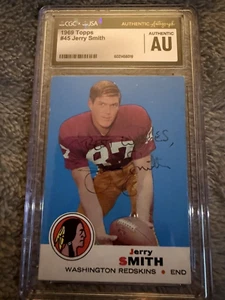 JERRY SMITH JSA CGC SIGNED 1969 TOPPS CARD AUTOGRAPH WASHINGTON - Picture 1 of 4