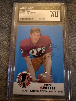 JERRY SMITH JSA CGC SIGNED 1969 TOPPS CARD AUTOGRAPH WASHINGTON - Image 1 of 4