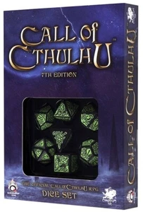 Call of Cthulhu 7th Edition - Black & green Dice Set (7) Würfel - Bild 1 von 1