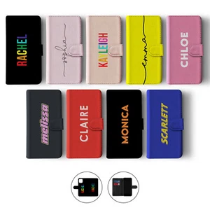Tirita Personalised Wallet Flip Case for iPhone 15 14 13 12 11 SE Colourful Name - Picture 1 of 29