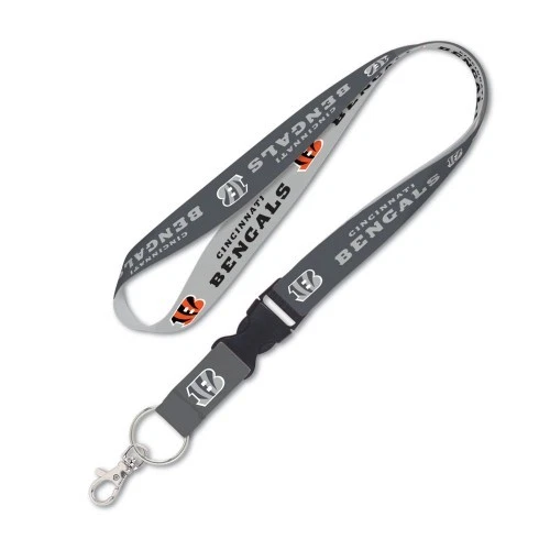 CINCINNATI BENGALS LANYARD KEY CHAIN W/ DETACHABLE BUCKLE 1" WIDTH 22" LONG - Image 1 of 1