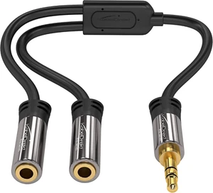 – 3.5Mm Y Adapter & Jack & AUX Splitter (1×3.5Mm Male to 2× Female, Connect Two - Picture 1 of 6